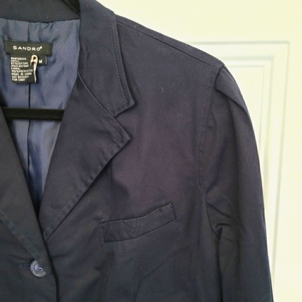 Sandro Vintage Navy Blue blazer size M - Picture 3 of 10